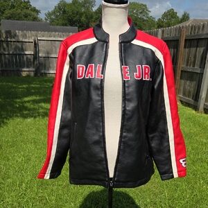 Dale Jr. Black and Red Leather Jacket